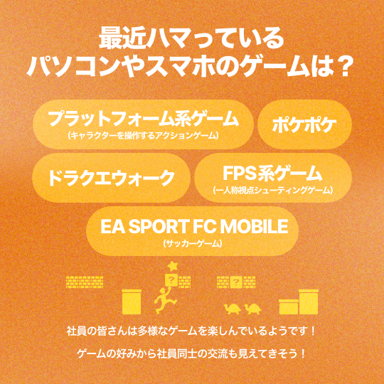 最近ハマっているパソコンやスマホのゲームは？